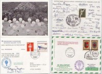 56. Ballonpost St. Wolfgang 31.10.1976 Doppelkarte Autogramme